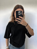 Basic tee getailleerd - zwart