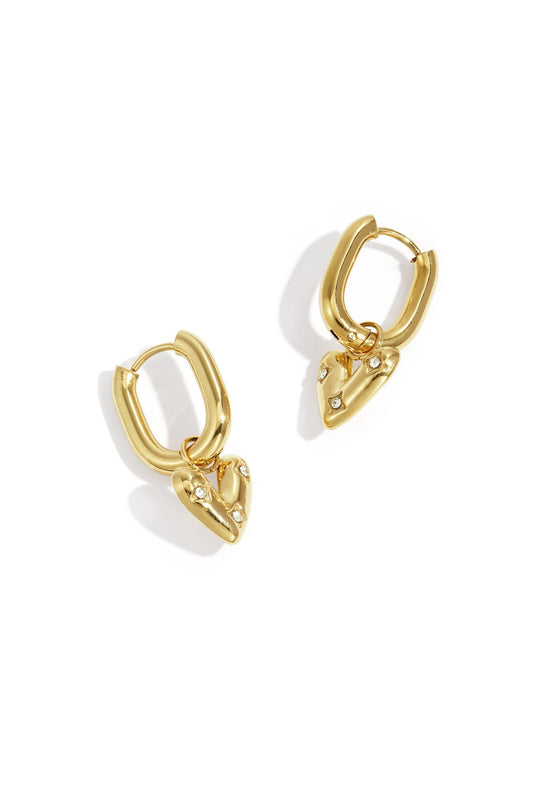 Shimmer heart oorbellen - goud