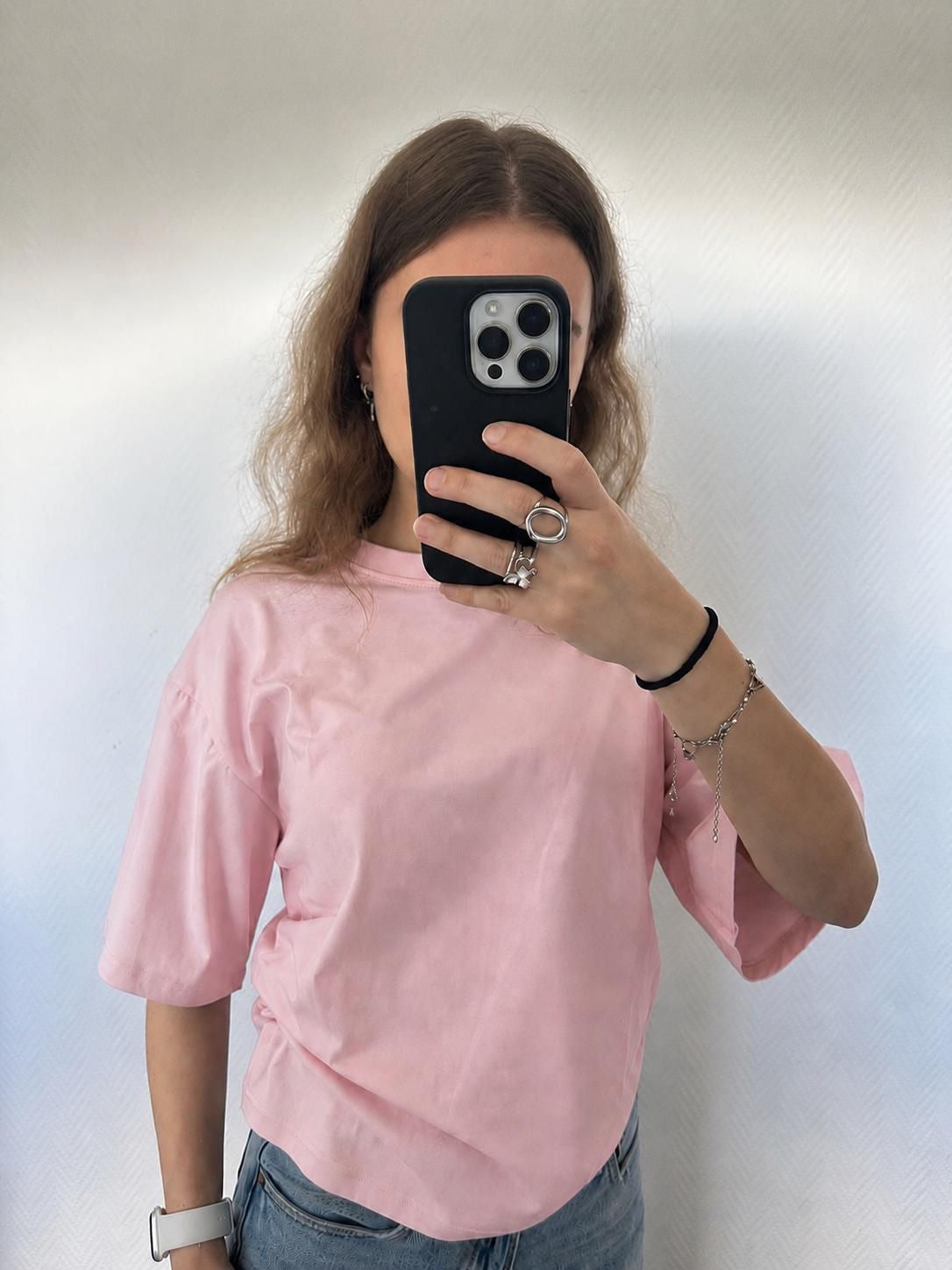 Basic tee getailleerd - roze