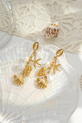 Sealife drop oorbellen - goud