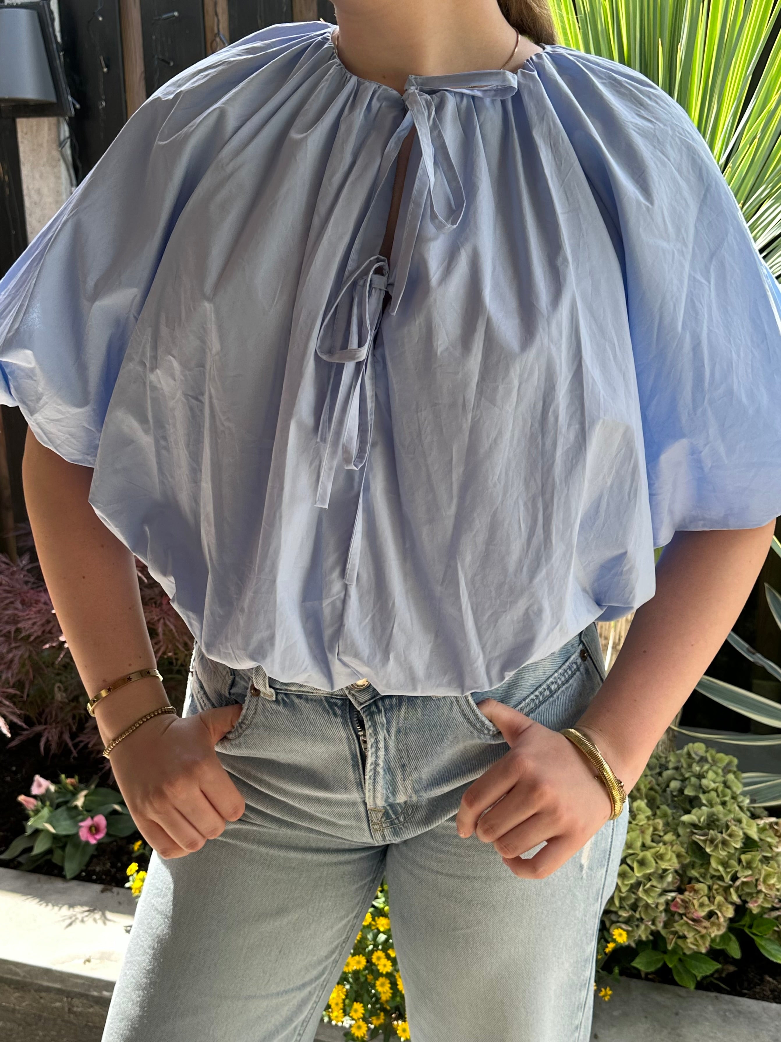 Bow blouse - blauw