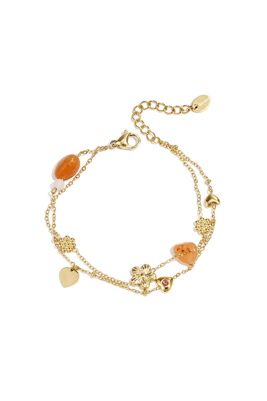 Double orange armband - goud