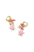 Pink seastar oorbellen - goud
