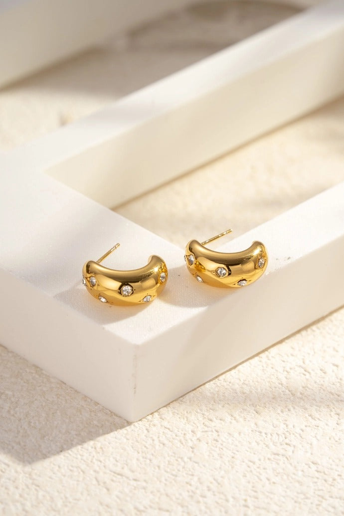 Gold studs oorbellen - goud