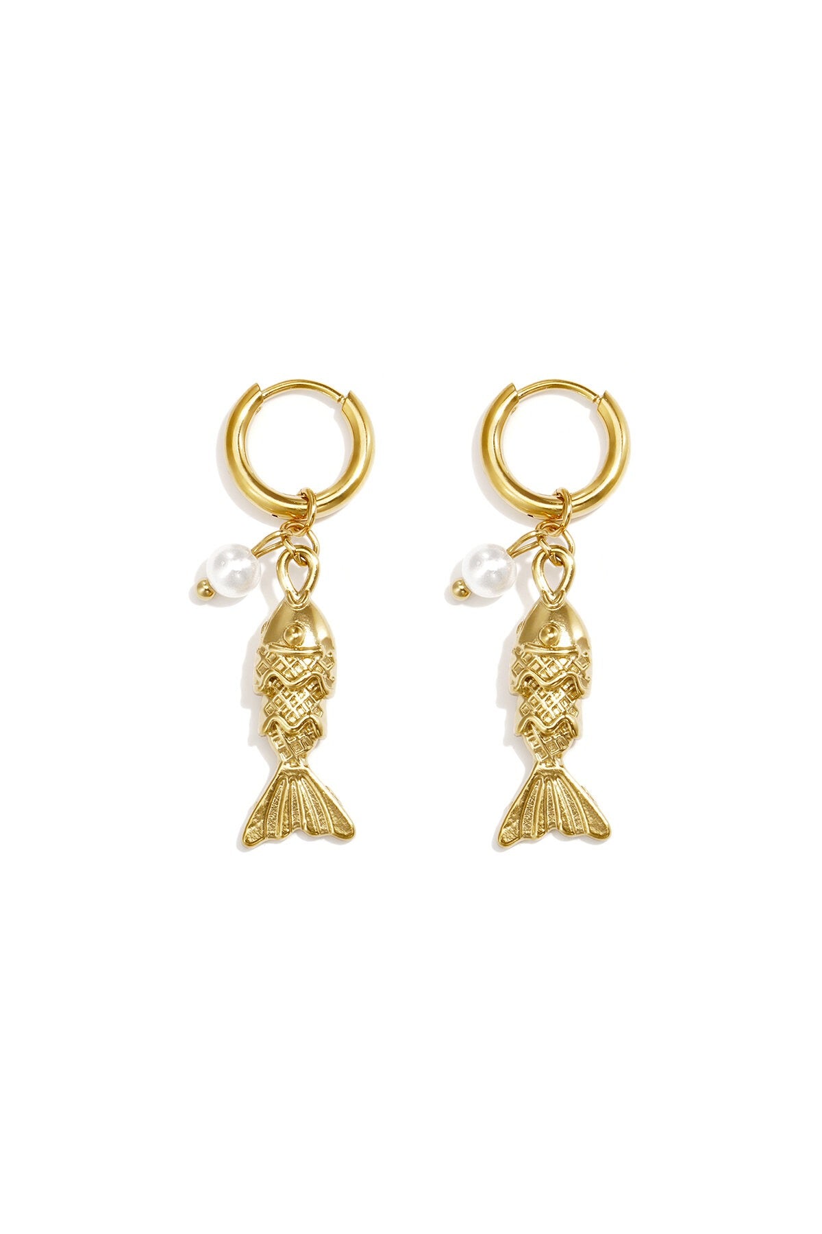 Fish oorbellen - goud