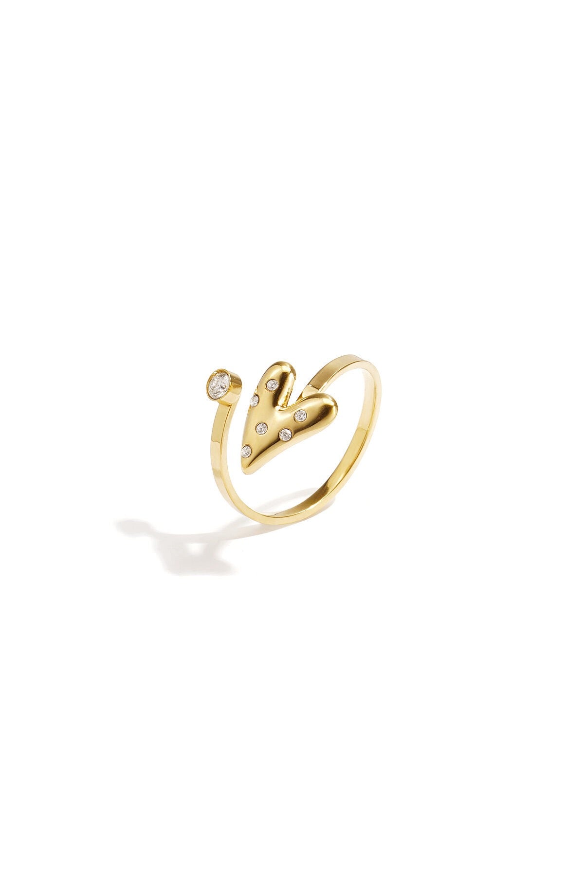 Shimmer heart ring - goud