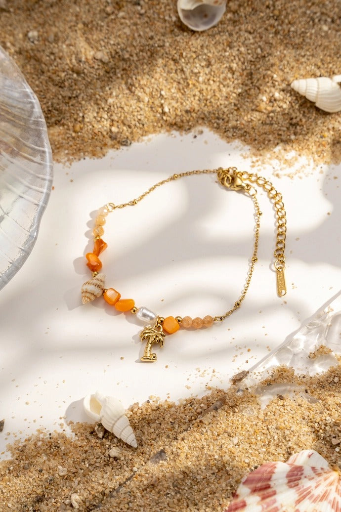 Orange shell armband