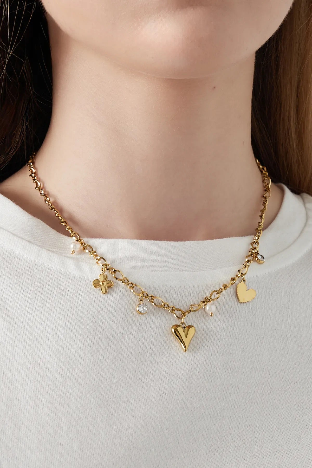 Sparkling love ketting - goud