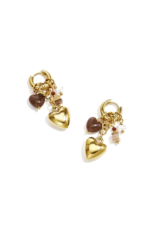 Brown spice oorbellen - goud