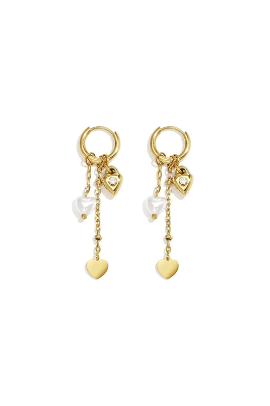 Shiny heart oorbellen - goud