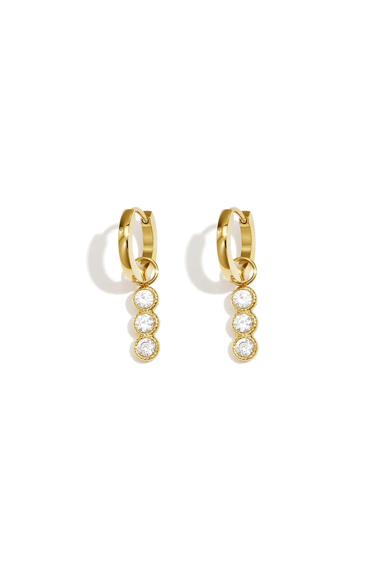 Triple shimmer oorbellen - goud