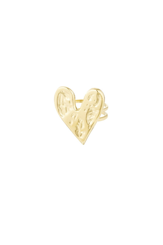 Big heart ring - goud