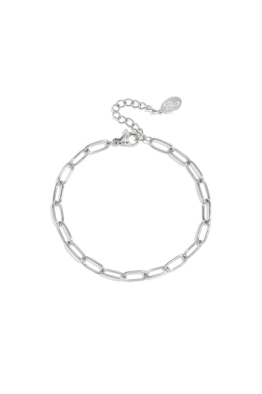 Basic schakelarmband - zilver