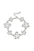 Playfull flower armband - zilver