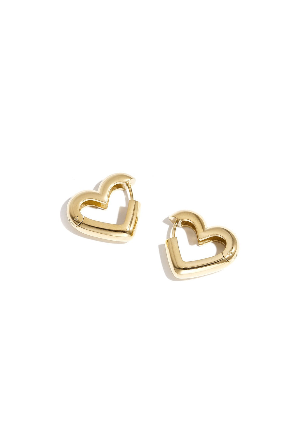 Heart shaped oorbellen - goud