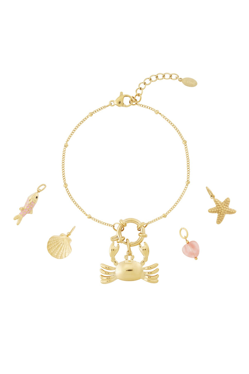 DIY 5 charms armband - goud