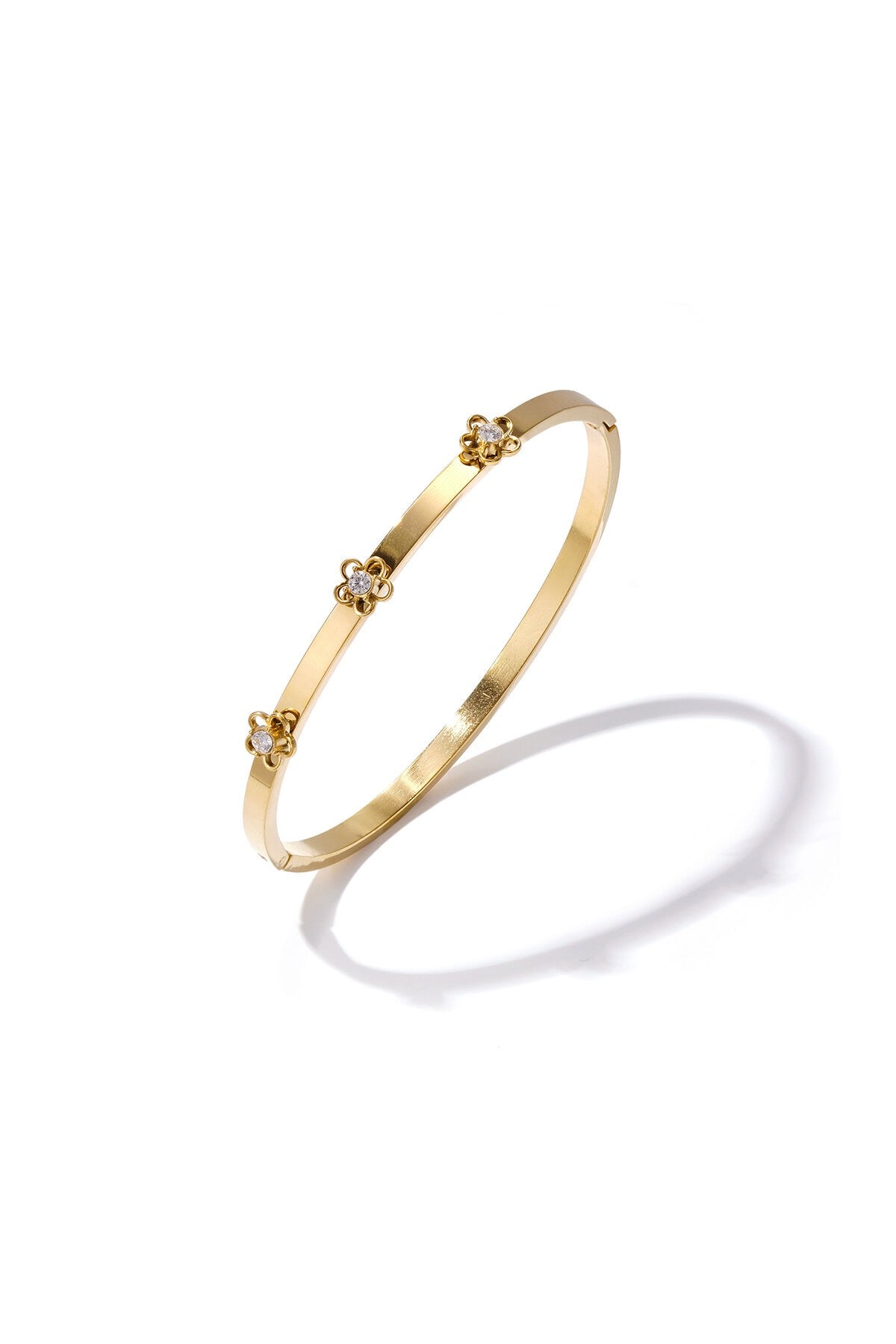 Flower bangle - goud