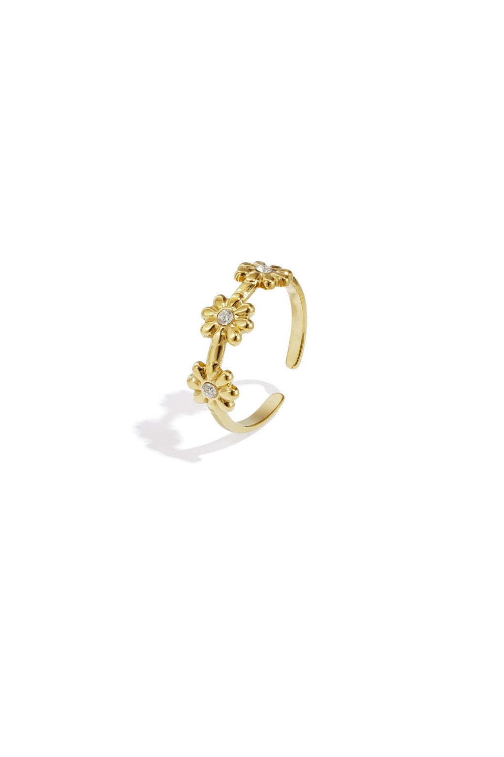 Triple flower ring - goud