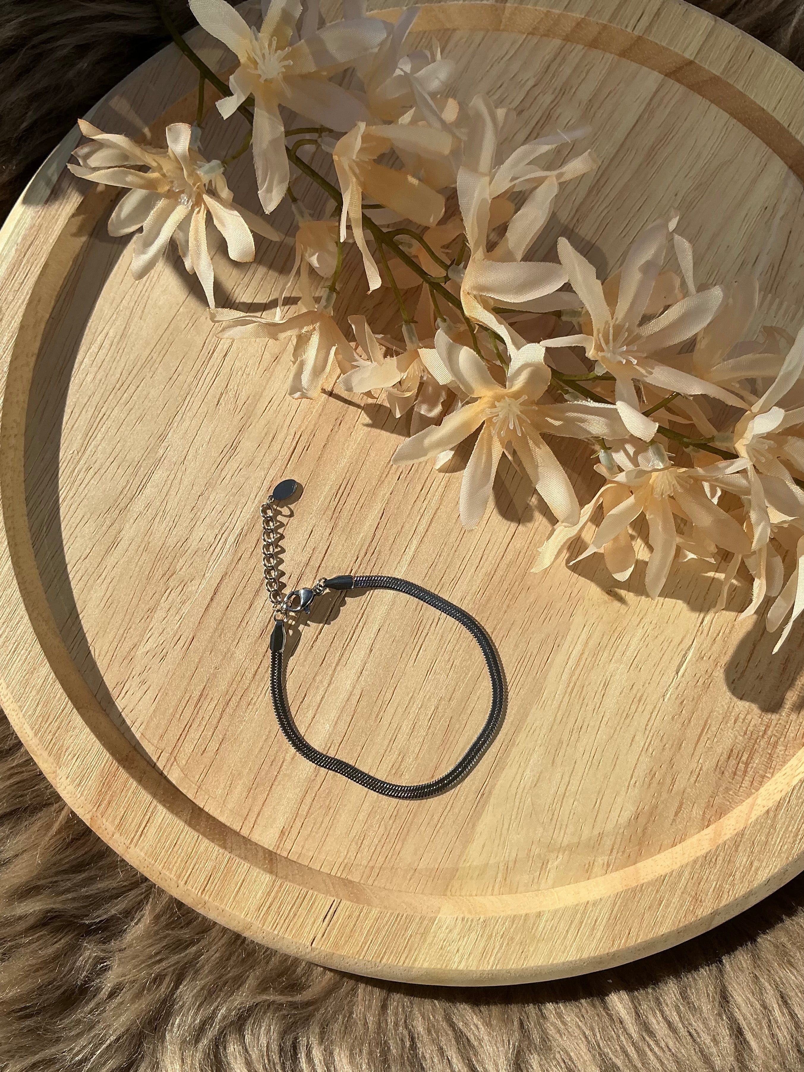 Snake chain armband - zilver
