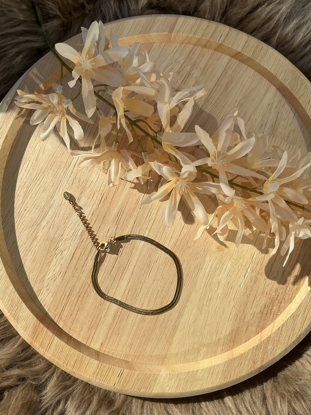 Snake chain armband - goud