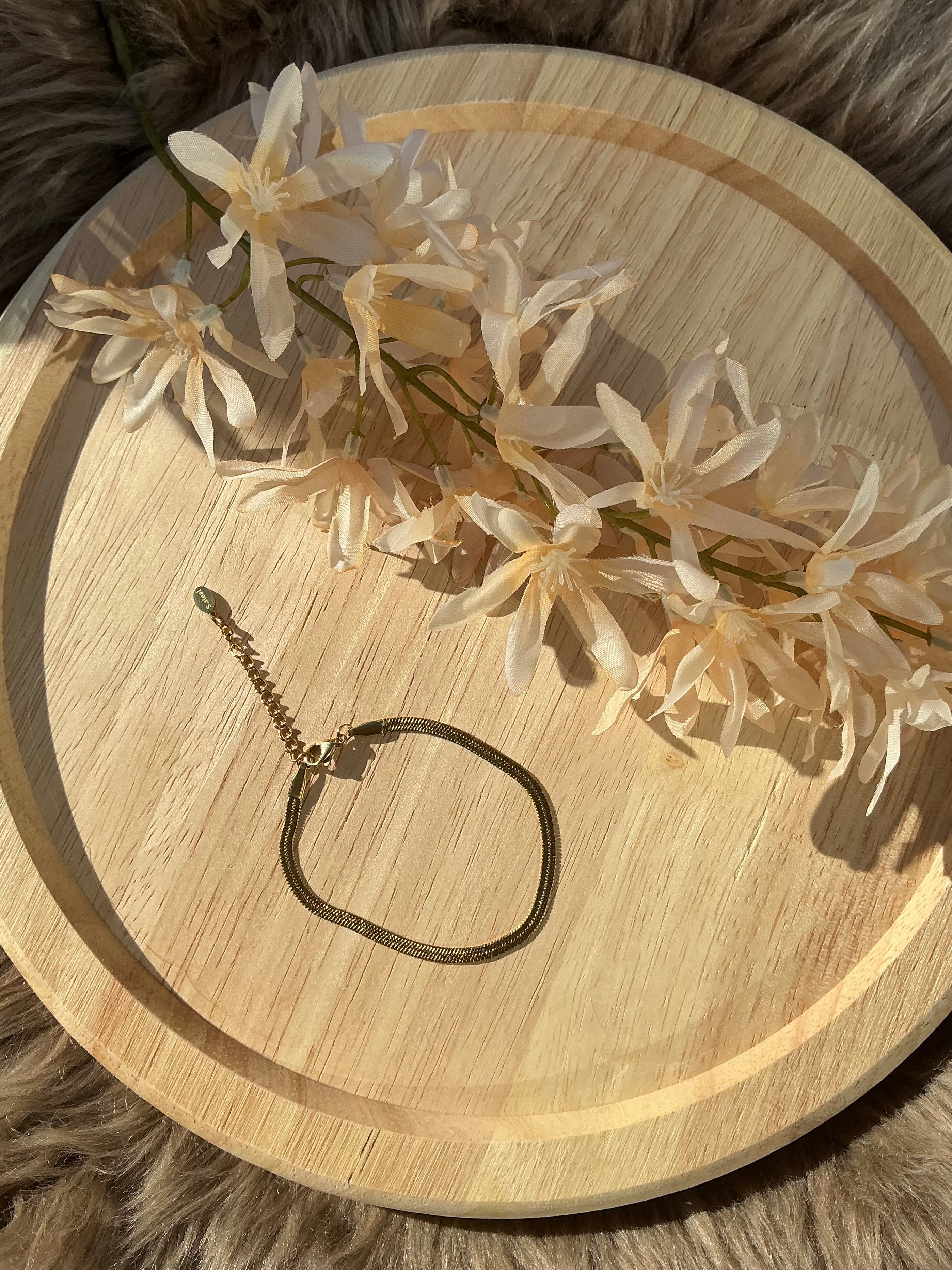 Snake chain armband - goud