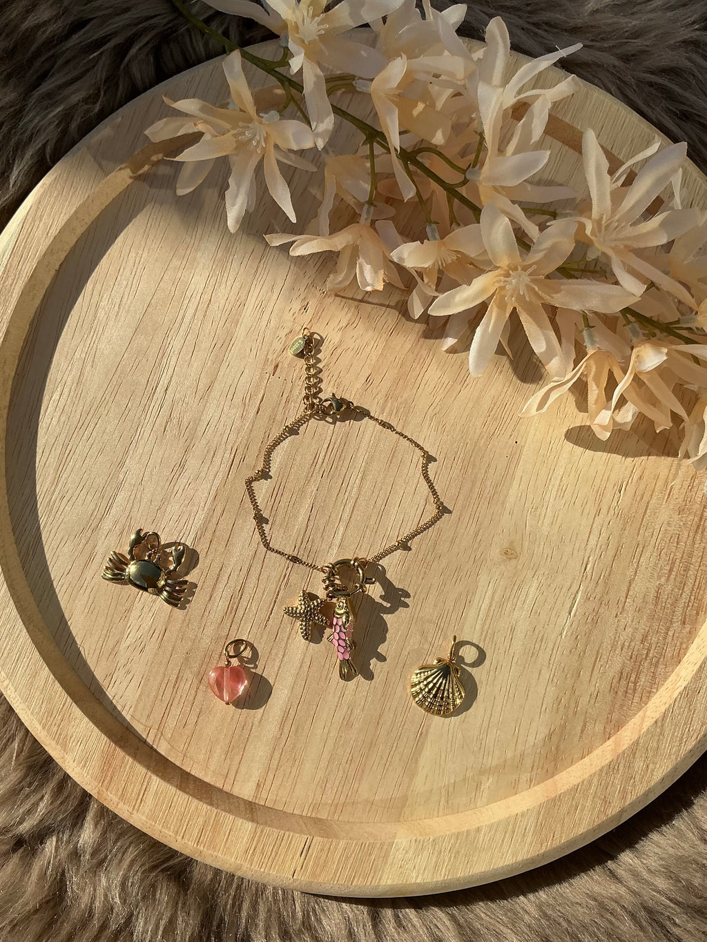 DIY 5 charms armband - goud