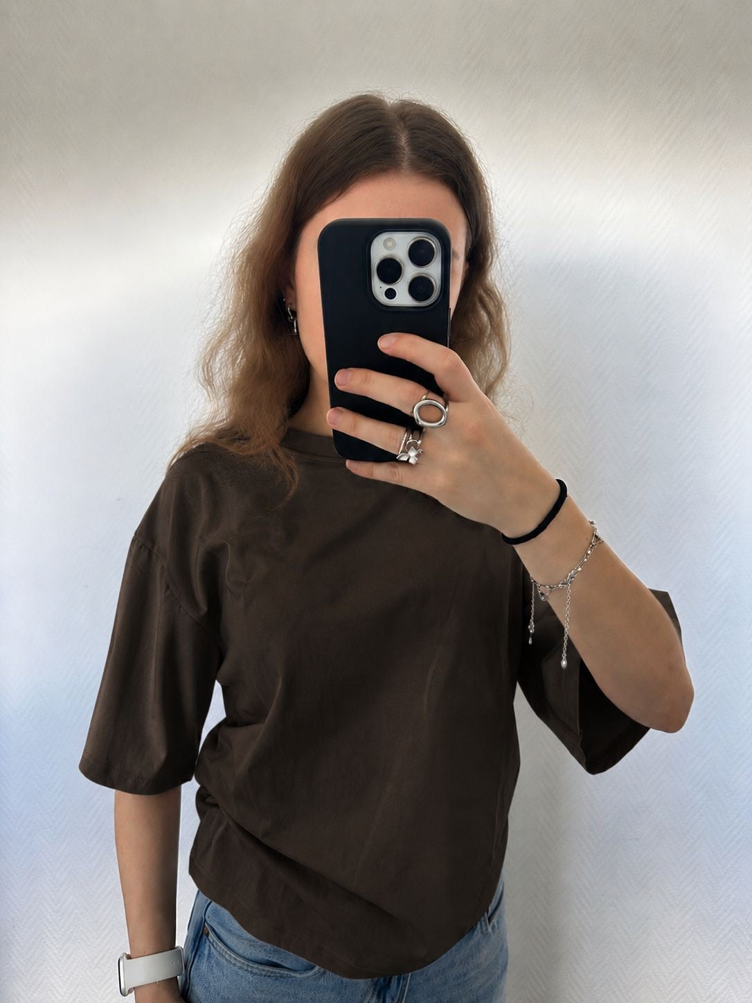 Basic tee getailleerd - bruin